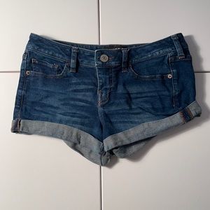 Express dark jean shorts
